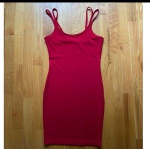 Ribbed Red Mini Dress (S)